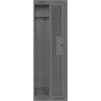 Clean Line Lockers, Bank of 2, 24" x 12" x 72", Steel, Charcoal, Rivet (Assembled), Perforated D. Morneault & Fils