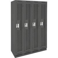 Casiers Clean Line, Bloc de 4, 48" x 15" x 76", Acier, Charbon, Rivet (assembl&eacute;), Perfor&eacute; D. Morneault & Fils