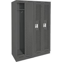 Casiers Clean Line, Bloc de 4, 48" x 15" x 76", Acier, Charbon, Rivet (assembl&eacute;), Perfor&eacute; D. Morneault & Fils