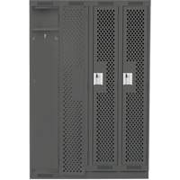 Casiers Clean Line, Bloc de 4, 48" x 15" x 76", Acier, Charbon, Rivet (assembl&eacute;), Perfor&eacute; D. Morneault & Fils