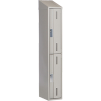 Concorde Heavy-Duty Lockers, 2 -tier, 12" x 18" x 78", Steel, Grey, Welded (Assembled) D. Morneault & Fils