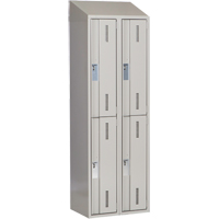 Concorde Heavy-Duty Lockers, 2 -tier, Bank of 2, 24" x 18" x 78", Steel, Grey, Welded (Assembled) D. Morneault & Fils