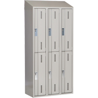 Concorde Heavy-Duty Lockers, 2 -tier, Bank of 3, 36" x 18" x 78", Steel, Grey, Welded (Assembled) D. Morneault & Fils