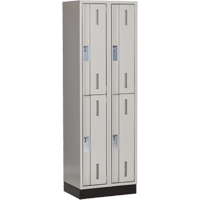Casiers robustes Concorde, 2 niveaux, Bloc de 2, 24" x 18" x 76", Acier, Gris, Soud&eacute; (assembl&eacute;) D. Morneault & Fils