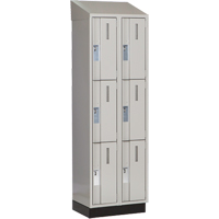Concorde Heavy-Duty Lockers, 3 -tier, Bank of 2, 24" x 18" x 82", Steel, Grey, Welded (Assembled) D. Morneault & Fils