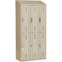 Concorde Heavy-Duty Lockers, 2 -tier, Bank of 3, 36" x 18" x 78", Steel, Beige, Welded (Assembled) D. Morneault & Fils
