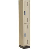 Casiers robustes Concorde, 2 niveaux, 12" x 18" x 76", Acier, Beige, Soud&eacute; (assembl&eacute;) D. Morneault & Fils