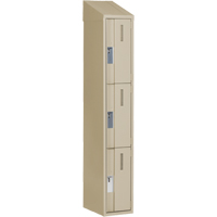 Casiers robustes Concorde, 3 niveaux, 12" x 18" x 78", Acier, Beige, Soud&eacute; (assembl&eacute;) D. Morneault & Fils