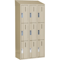 Casiers robustes Concorde, 3 niveaux, Bloc de 3, 36" x 18" x 78", Acier, Beige, Soud&eacute; (assembl&eacute;) D. Morneault & Fils