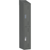 Concorde Heavy-Duty Lockers, 2 -tier, 12" x 18" x 78", Steel, Charcoal, Welded (Assembled) D. Morneault & Fils