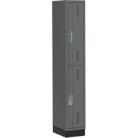 Concorde Heavy-Duty Lockers, 2 -tier, 12" x 18" x 76", Steel, Charcoal, Welded (Assembled) D. Morneault & Fils