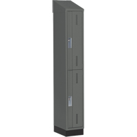 Concorde Heavy-Duty Lockers, 2 -tier, 12" x 18" x 82", Steel, Charcoal, Welded (Assembled) D. Morneault & Fils