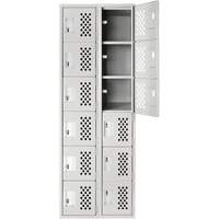 Clean Line Lockerettes, 6 -tier, Bank of 2, 18" x 72" x 12", Steel D. Morneault & Fils