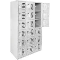 Clean Line Lockerettes, 6 -tier, Bank of 3, 18" x 72" x 12", Steel D. Morneault & Fils