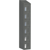 Concorde Heavy-Duty Lockers, 6 -tier, 12" x 18" x 78", Steel, Charcoal, Welded (Assembled) D. Morneault & Fils