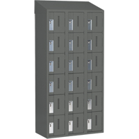 Concorde Heavy-Duty Lockers, 6 -tier, Bank of 3, 36" x 18" x 78", Steel, Charcoal, Welded (Assembled) D. Morneault & Fils