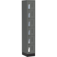 Concorde Heavy-Duty Lockers, 6 -tier, 12" x 18" x 76", Steel, Charcoal, Welded (Assembled) D. Morneault & Fils