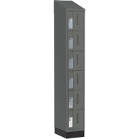 Concorde Heavy-Duty Lockers, 6 -tier, 12" x 18" x 82", Steel, Charcoal, Welded (Assembled) D. Morneault & Fils