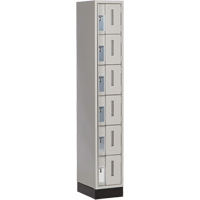 Concorde Heavy-Duty Lockers, 6 -tier, 12" x 18" x 76", Steel, Grey, Welded (Assembled) D. Morneault & Fils