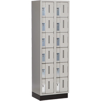 Concorde Heavy-Duty Lockers, 6 -tier, Bank of 2, 24" x 18" x 76", Steel, Grey, Welded (Assembled) D. Morneault & Fils