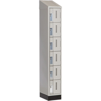 Concorde Heavy-Duty Lockers, 6 -tier, 12" x 18" x 82", Steel, Grey, Welded (Assembled) D. Morneault & Fils