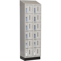 Concorde Heavy-Duty Lockers, 6 -tier, Bank of 2, 24" x 18" x 82", Steel, Grey, Welded (Assembled) D. Morneault & Fils