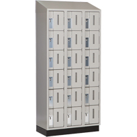 Concorde Heavy-Duty Lockers, 6 -tier, Bank of 3, 36" x 18" x 82", Steel, Grey, Welded (Assembled) D. Morneault & Fils