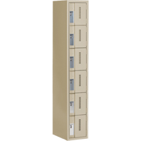 Concorde Heavy-Duty Lockers, 6 -tier, 12" x 18" x 72", Steel, Beige, Welded (Assembled) D. Morneault & Fils
