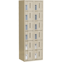 Concorde Heavy-Duty Lockers, 6 -tier, Bank of 2, 24" x 18" x 72", Steel, Beige, Welded (Assembled) D. Morneault & Fils