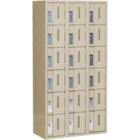 Concorde Heavy-Duty Lockers, 6 -tier, Bank of 3, 36" x 18" x 72", Steel, Beige, Welded (Assembled) D. Morneault & Fils
