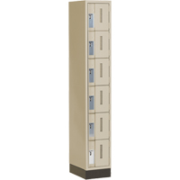 Concorde Heavy-Duty Lockers, 6 -tier, 12" x 18" x 76", Steel, Beige, Welded (Assembled) D. Morneault & Fils