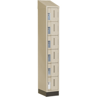 Concorde Heavy-Duty Lockers, 6 -tier, 12" x 18" x 82", Steel, Beige, Welded (Assembled) D. Morneault & Fils