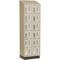 Concorde Heavy-Duty Lockers, 6 -tier, Bank of 2, 24" x 18" x 82", Steel, Beige, Welded (Assembled) D. Morneault & Fils