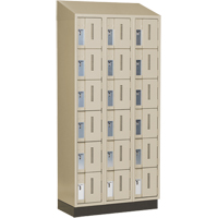 Concorde Heavy-Duty Lockers, 6 -tier, Bank of 3, 36" x 18" x 82", Steel, Beige, Welded (Assembled) D. Morneault & Fils