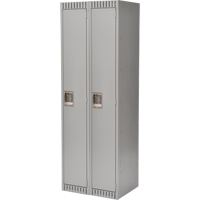Lockers, Bank of 2, 24" x 18" x 72", Steel, Grey, Knocked Down D. Morneault & Fils
