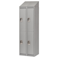 Lockers, 2 -tier, Bank of 2, 24" x 18" x 82", Steel, Grey, Knocked Down D. Morneault & Fils