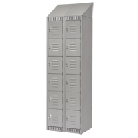 Lockers, 6 -tier, Bank of 2, 24" x 18" x 82", Steel, Grey, Knocked Down D. Morneault & Fils