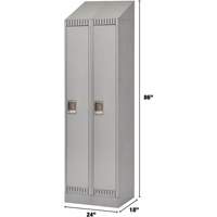 Lockers, Bank of 2, 24" x 18" x 86", Steel, Grey, Knocked Down D. Morneault & Fils
