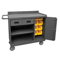 Mobile Workbench Cabinet, Steel Surface D. Morneault & Fils