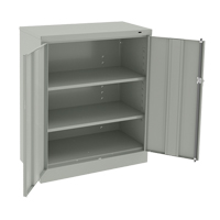Counter High Cabinet, Steel, 2 Shelves, 42" H x 36" W x 18" D, Light Grey D. Morneault & Fils