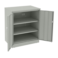 Deluxe Counter High Cabinet, Steel, 2 Shelves, 42" H x 36" W x 24" D, Light Grey D. Morneault & Fils