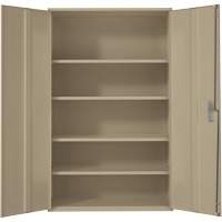 Armoire de rangement Hi-Boy tr&egrave;s large, Acier, 4 Tablettes, 72" h x 48" la x 24" P, Beige D. Morneault & Fils