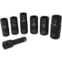 Half Metric Flip Socket Set, 7 Pcs, Impact, 1/2" Drive Size, Deep D. Morneault & Fils