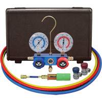 Automotive Manifold Gauge Set with Mini Dye Injector & Manual Couplers D. Morneault & Fils