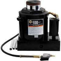 Air Actuated Bottle Jack, 100 Ton(s), Air Hydraulic/Manual Hydraulic, 17-22/25" Raised Height D. Morneault & Fils