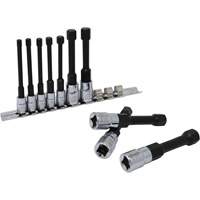 Metric Hex Socket Bit Set with Reduced Shank, 10 Pieces, 1/4"/3/8" Drive Size D. Morneault & Fils