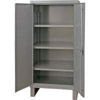 Armoire tr&egrave;s robuste, Acier, 3 Tablettes, 66" h x 36" la x 24" P, Gris D. Morneault & Fils