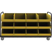 Mobile Tub Rack, Double-sided, 12 bins, 78" W x 18" D x 47" H D. Morneault & Fils