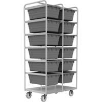 Mobile Tub Rack, Double-sided, 12 bins, 26" W x 36" D x 74" H D. Morneault & Fils