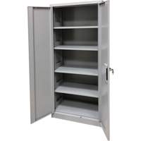 Armoire de rangement, Acier, 4 Tablettes, 66" h x 30" la x 15" P, Gris D. Morneault & Fils